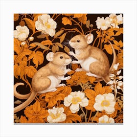 Fall Foliage Mouse Square 2 Canvas Print