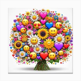 Emoji Smiling ☺️ Tree Canvas Print