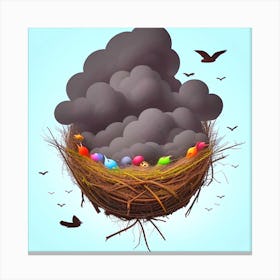 Birds In A Nest 69 Canvas Print