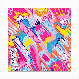 Pink Lilly Abstract Art Canvas Print