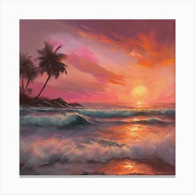 Sunset At The Beach 38 Canvas Print