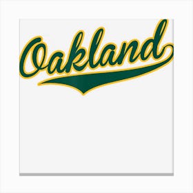 Oakland Baseball Script Canvas Print