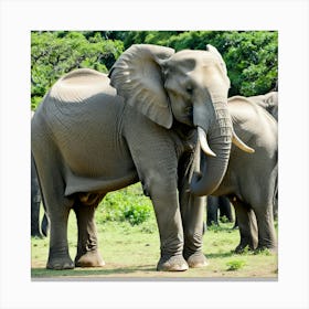 Elephants In The Wild 4 Canvas Print