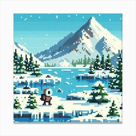 8-bit Arctic landscape 3 Canvas Print