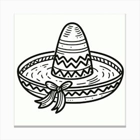 Line Art sombrero 2 Canvas Print