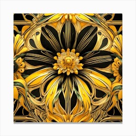 Yellow And Black Flower 1 Canvas Print