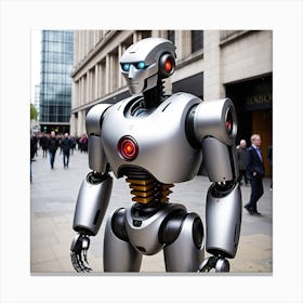 Robot On The Street 33 Canvas Print