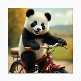 Flux Dev A Young Adorable Giant Panda With Shiny Black Fur And 0 Canvas Print