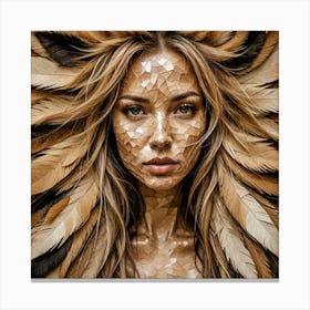 Abstract Art Of Woman Entirely Made With Dog Skin Texture Fur 1022409892 Canvas Print