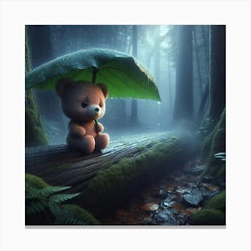Teddy Bear In The Forest 1 Canvas Print