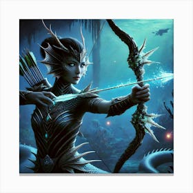 Naga Abyssal Huntress Canvas Print