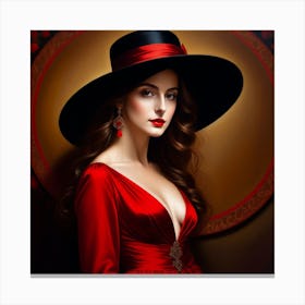 Beautiful Woman In Red Dress 2 Canvas Print