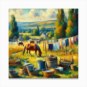 Horse In The Field Canvas Print