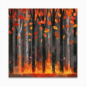 Fire In The Forest 2 Canvas Print