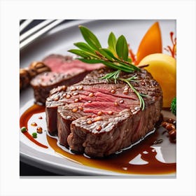 Steak On A Plate 7 Canvas Print