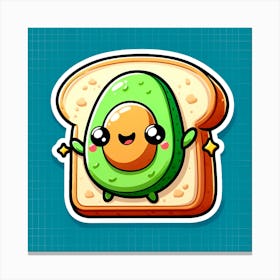 Avocado Toast Sticker Canvas Print