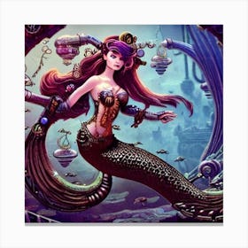 Steampunk Mermaid 4 Canvas Print