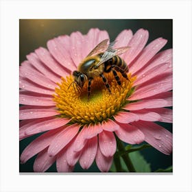 Bee On A Flower 1 Canvas Print