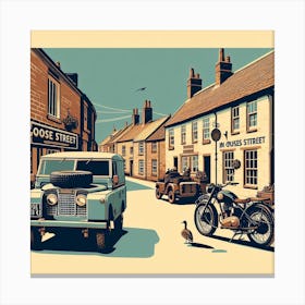 Land Rover, Beckington Village, England. Vintage  Canvas Print