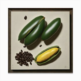 Mango And Coffee Beans Canvas Print