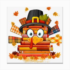 Gifts Librarian Book Lover Reader Funny Turkey Thanksgiving Canvas Print