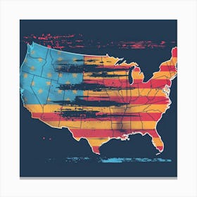 United States Map Canvas Print