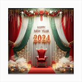 Happy New Year 2024D Canvas Print