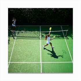 Tennis Players Playing Tennis Canvas Print