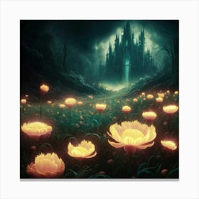 A Captivating Dark Fantasy Painting That Masterfully Combines The Charming Pixel Art Style With The Mesmerizing Glow Of Bioluminescent Creatures Stampe su tela