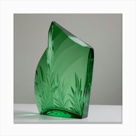 Trozo De Cristal Verde Tallado Canvas Print