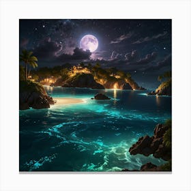 Night At The Beach 5 Canvas Print