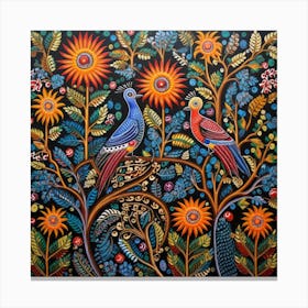 Birds In A Tree 1 Canvas Print