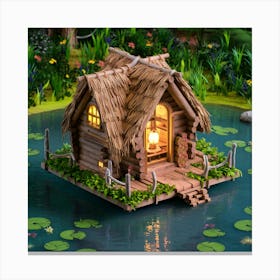 House On A Pond 2 Canvas Print