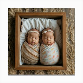 Twins In A Frame 8 Canvas Print