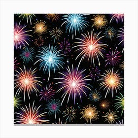 Firework Seamless Pattern Canvas Print