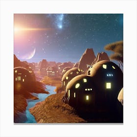 City In Space Canvas Print