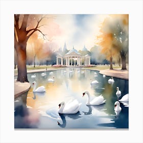 Watercolor Surreal Hyde Park london Canvas Print