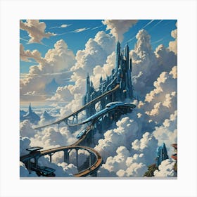 City In The Clouds Canvas Print