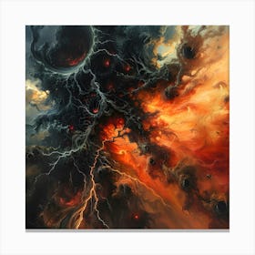 Demonic Fire Storm Canvas Print