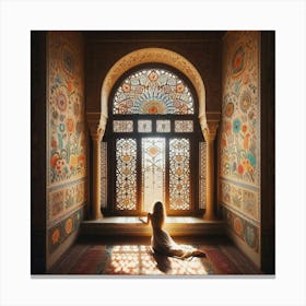 Girl In A Window36 Canvas Print