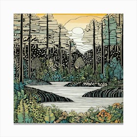 Sunrise In The Woods 2 Canvas Print