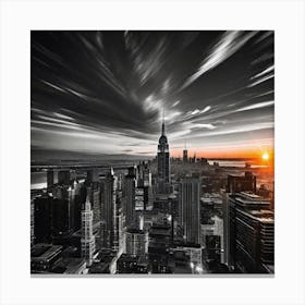 Sunset In New York City 6 Canvas Print