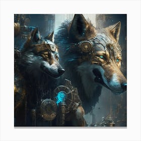 Steampunk Wolf 1 Canvas Print