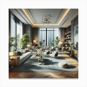 Modern Living Room 5 Canvas Print