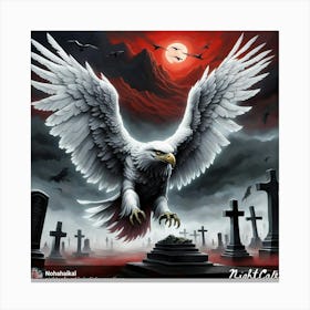 Eagle In The Graveyard 1 Canvas Print