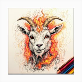 Goat On Fire 40 Canvas Print