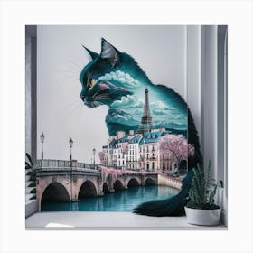 Paris Cat Canvas Print