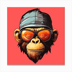Monkey With Sunglasses Canvas Print
