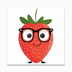 Strawberry With Glasses 2 Canvas Print