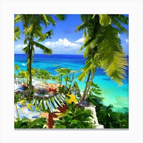 Tropical Resort In The Caribbean Canvas Print